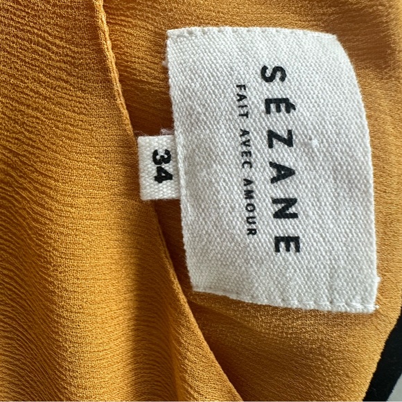 SEZANE SERENA SAFFRON BLOUSE. Size FR 34. - Picture 6 of 7